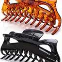 Prettyou Thick Hair Super Large Clips Crystal Plastic Claw Clamps Hairgrips Clips Accessories for Women, 2 pack. (A)