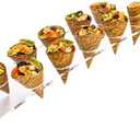Restaurantware-STAND ONLY: Clear Tek 21.7 x 5.6 x 5.3 Inch Ice Cream Cone Holder, 1 Angled Design Popcorn Cone Holder - Cones Are Sold Separately, 10 Holes, Clear Acrylic Stand