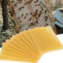10Pcs Natural Beeswax Sheets Beeswax Honeycomb Sheets Wax Foundation Bee Hives Kit Beeswax Sheets for Candles Making Furniture Floor Polishing