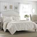 Laura Ashley - Soft & Lightweight King Quilt with Matching Shams