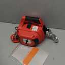 Portable Drill Winch of 1000 Lbs, Red Handheld Drill Winch with 40 Foot Synthetic Rope, Rotate The Hook 360 Degrees, for Lifting & Dragging(Red)