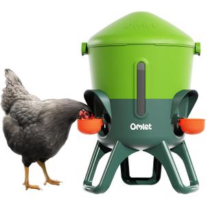 Omlet Insulated Chicken Waterer, 1.5 Gallon | Stay-Clean Automatic Water Dispenser for Chickens | BPA-Free | Anti-Roost Domed Lid | Includes 3 Cups & Nipples | Eglu Green