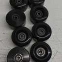 8 Pack Roller Skate Wheels with Bearings Installed, Outdoor Roller Skate Wheels for Double Row Skating, Quad Skates Accessories Outdoor/Indoor Use, 82A, 58 x 32mm (Black)