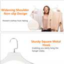 DEDU Suit Hangers for Men 10 Pack, Sweater Hangers No Shoulder Bump Non Slip Width 17.7", Plastic Clothes Hangers Ivory White with Metal Hook, 17.3" x 9.4" x 2"