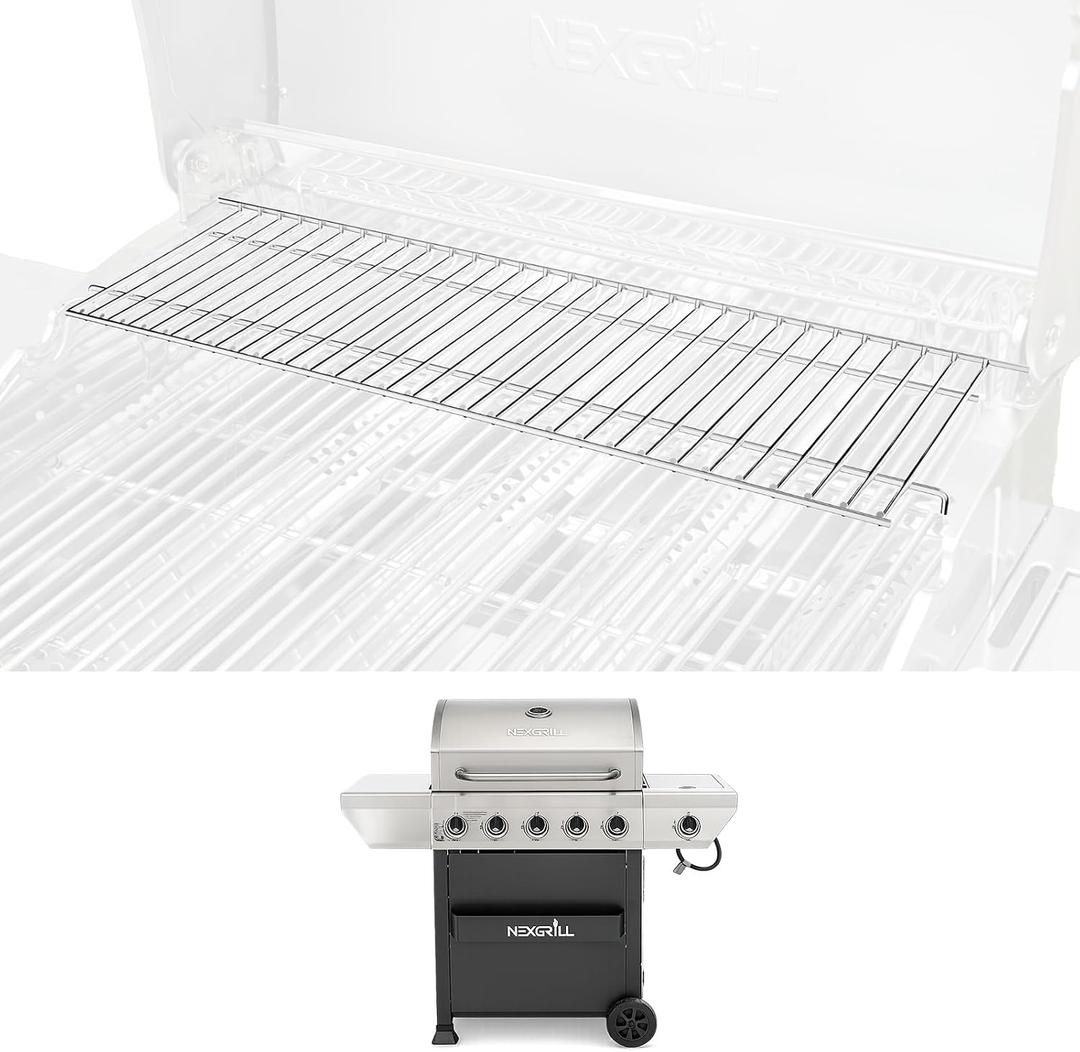 Utheer Warming Rack for Nexgrill 720-0830x, Stainless Steel | 25.7 x 7.2 inch upper rack replacement adds warming space for Nexgrill 6 burner gas grills