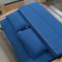 Folding Sofa Bed with Pillow- Convertible Chair Floor Couch & Sleeping Mattress, Foldable Memory Foam Sleeper for Living Room/Dorm/Guest Room/Home Office/Apartment/Loft,Twin,Navy Blue (Twin(4 in 1))