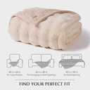 EverGrace Ultra Soft Luxury Fluffy Faux Rabbit Fur Throw Blanket, Thick Warm Bubble Throw for Bed, Cozy Plush Reversible Blankets for Couch, Chair, Sofa, Cream, 80x90 Inches