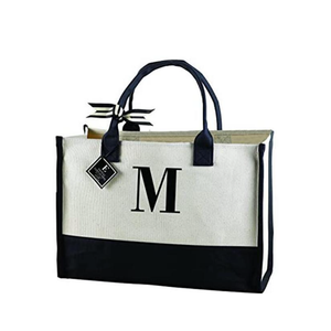 M Initial Canvas Tote M Initial Canvas Tote
