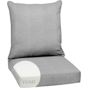 Arden Olefin Outdoor Foam Deep Seat Cushion Set, 24x24, Premium High-Density Foam, Never Flattens, Weather-Proof for Patio Chair Sofa Couch, Paloma Woven Texture