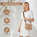 Vegan Leather Crossbody Bags for Women, Medium Cross Body Purse with Wide Adjustable Strap LightWeight (Khaki)