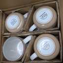 GBhome Large Coffee Mugs Set of 4, 16oz Handmade Stoneware Coffee Mugs Set with Large Handle for Cappuccino/Latte/Tea/Hot Cocoa, Dishwasher & Microwave Safe, Off White