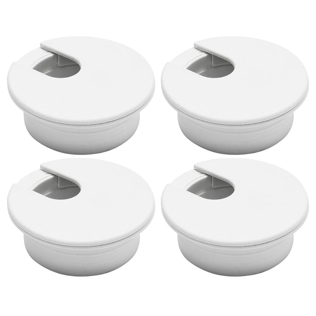 Desk Grommet 1-3/8" (35 mm), Desk Cord Hole Cover, Cable Grommet ABS Plastic, Desk Hole Grommet for Office and Home Table Cable, Detachable Cable Cord Organizer (White 4 Pcs)