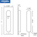 HOMOTEK 2 Pack Flush Pull 7 in Sliding Closet Door Handles Recessed Rectangular Big Handles Bypass Door Handles, Large Size Satin Brushed Stainless Steel Barn Door Finger Pull Set, Free of Sharp Edge