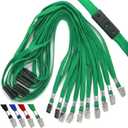 Beebel Safety Black Lanyards Breakaway Lanyard Comfortable Neck Straps Premium Bulk Lanyards Badge Bulldog Clip (Green, 25 Pack)