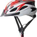 UPANBIKE Adult Bike Helmet - One-Piece Adjustable Safety Protection for Mountain & Road Bikes (Red+White)