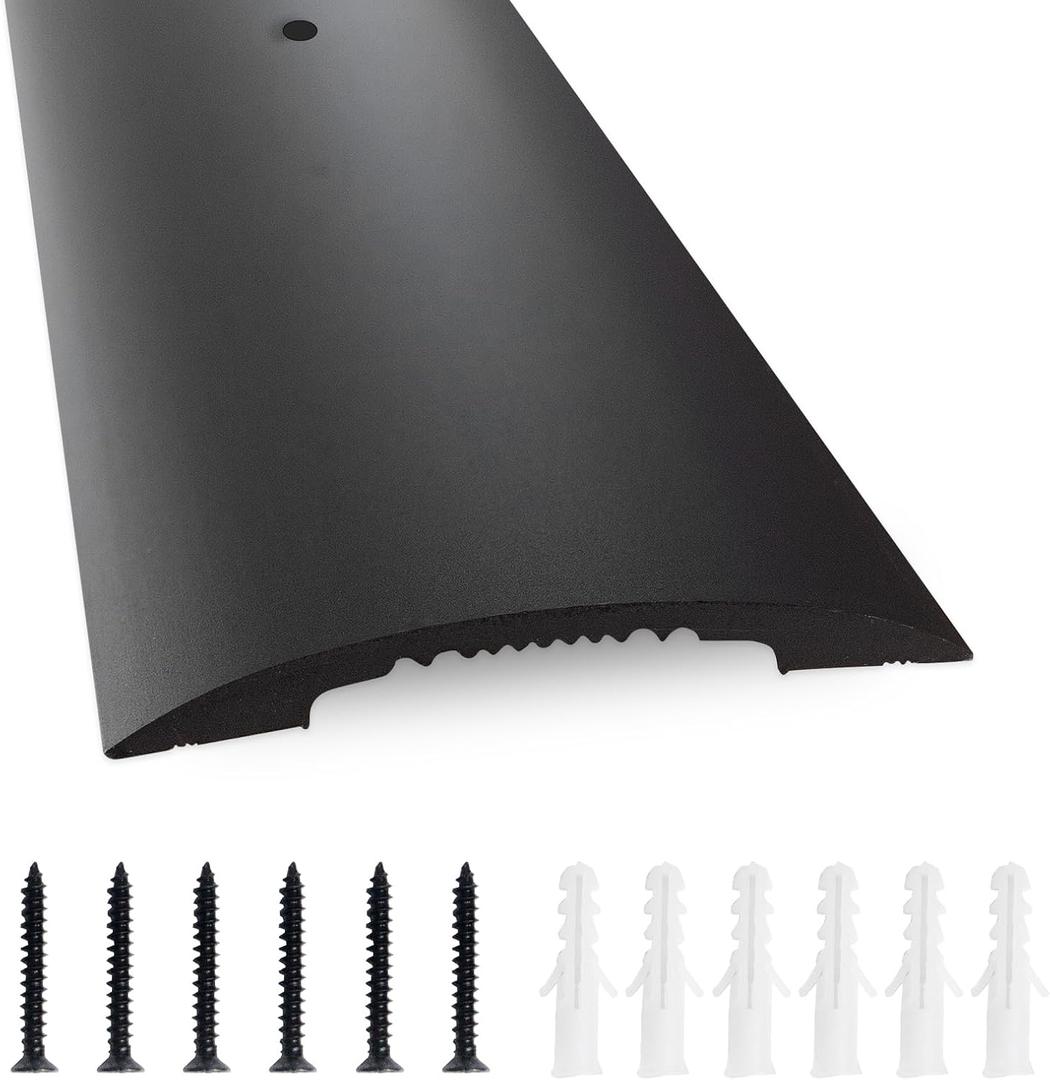 NeatiEase Heavy Duty Door Thresholds for Exterior Doors Interior Doors, 36 Inch Aluminum Thresholds for Doorways, Metal Threshold Transition Strip 4" Wide 1/2" High (Black)