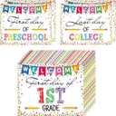 PETCEE First Day of School Chalkboard Sign - 15 Grades Double Sided First Day Photo Props Sign for Kids Girls Boys 8"x 10" Back to School Teaching Supplies Preschool to College Gifts for Daughter Son (01-10x8-white)