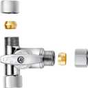Lead-Free Brass 1Pcs Chrome-Plated Add-A-Tee 3-Way,3/8 Inch x 3/8 Inch x 3/8 Inch Angle Stop Valve For Reverse Osmosis Water Filters,Ice Maker,Refrigerator