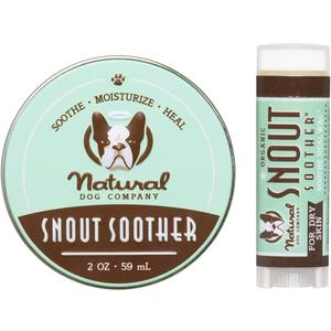 Natural Dog Company Snout Soother Bundle, Includes 2oz Tin + 0.15oz Stick, Dog Nose Balm for Chapped, Crusty and Dry Dog Noses, Organic, All Natural Ingredients, Packaging May Vary (2 oz. Tin & Travel Stick)