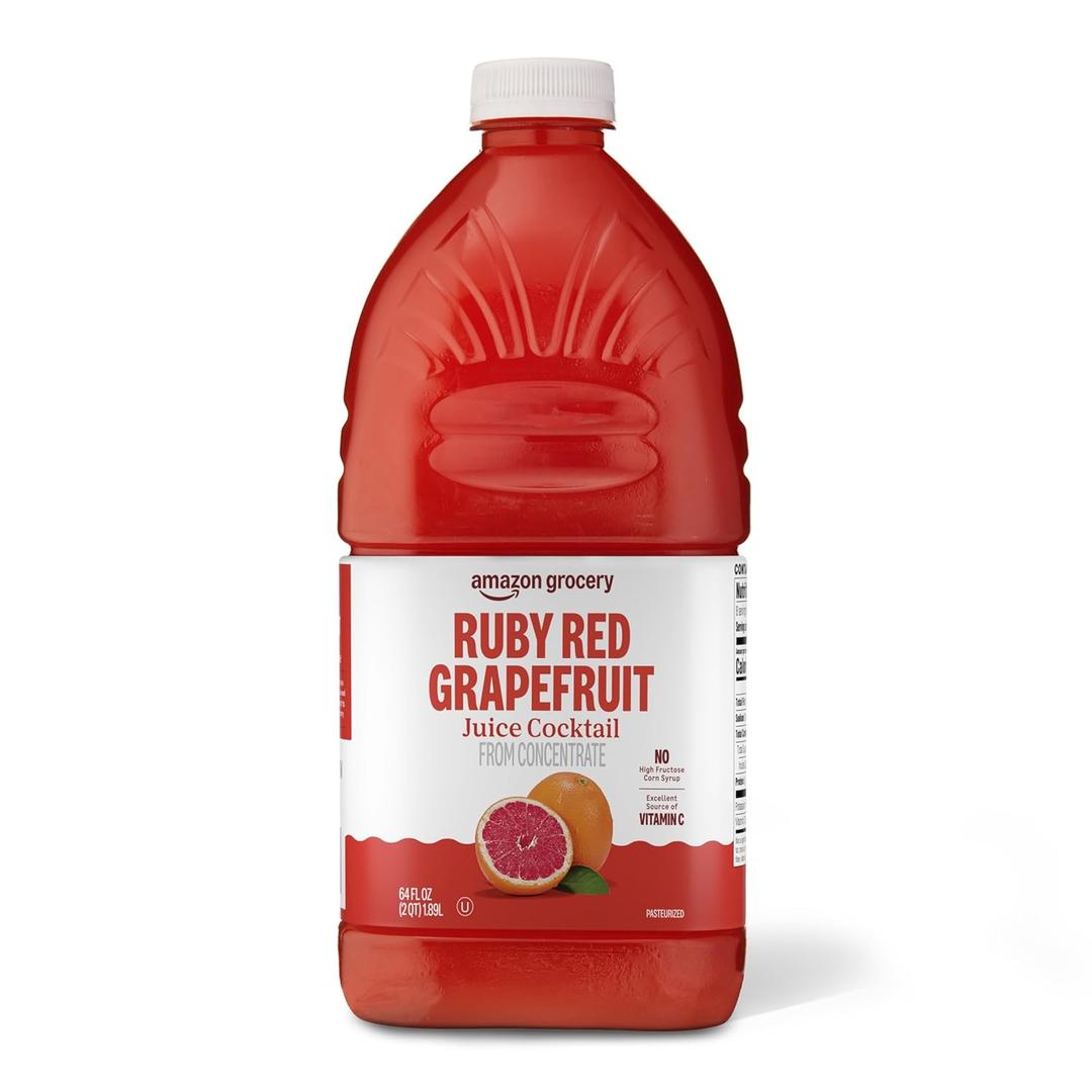 Amazon Grocery, Ruby Red Grapefruit Juice Cocktail, 64 Fl Oz (Previously Amazon Fresh (EXP 01/13/26)
