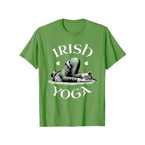 Irish Yoga Festive Green St. Paddy's Day Humor TShirt, M, Grass Gree