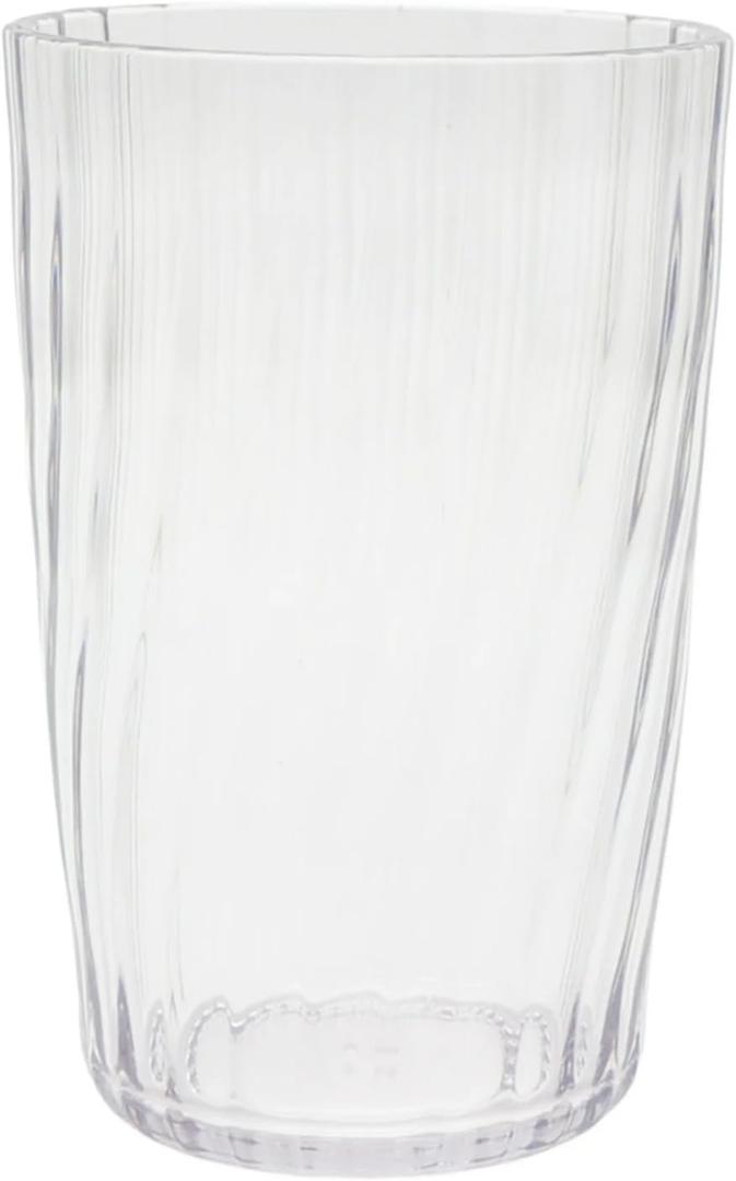 SEDLAV 20-Ounce Clear White Acrylic Tall Embossed Swirl Tumbler - Elegant Drinkware