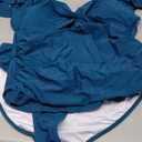 Aidonger Tankini Swimsuit for Women Tummy Control Two Piece Bathing Suit Ruched Ruffle Swimwear Top with Bottom 2XL