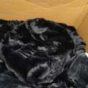 Faux Fur Throw Blanket - King Size Bubble Blanket - 90" x 108", Black