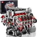 Mould King V8 Engine Toys Building Sets, Model Engine Kit for Adults, Engine MOC Scale Model with Motor, 10130 STEM DIY Building Kits That Works, Set for Aged 14+ (2718 Pieces)