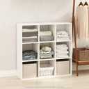Furinno PELLI Closet Organizers and Storage, 9-Cube Closet Organizer, Open Shelf Closet Storage, for Wardrobe, Bedroom, Living Room, White