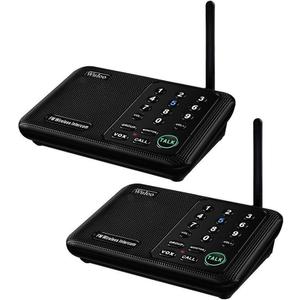 Wuloo Intercoms Wireless for Home 1 Mile (5280 Feet) Range 10 - Channel, Wireless Home Intercom System for House Business Office, Room to Room Intercom, Home Communication System (2 Packs, Black) (2 units set)