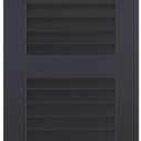 18"W x 51"H Americraft Two Equal Louver Exterior Real Wood Shutters (Per Pair), Black, 18-in. W x 51-in. H