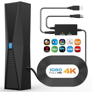 2025 Antenna for Smart TV, Long Range TV Antenna Indoor/Outdoor with 360° Signal Booster, Digital TV Antenna for Local Channels, Supports All Smart/Old TVs and 4K 1080P VHF UHF