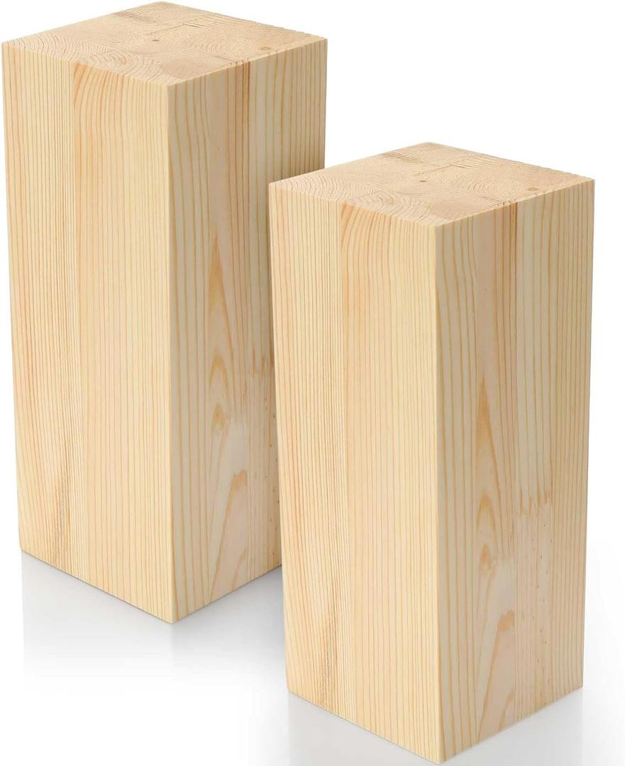 Landical 2 Pack Pine Wood Carving Blocks 10x4x4 Inch Unfinished Whittling Wooden Blocks for Beginners Home Christmas DIY Arts Supplies
