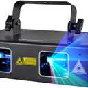 DJ Lights Party Lights, Gruolin RGB Full Color Laser Stage Light Music Sound Activated & DMX Control Patterns Projector, Perfect for Party Disco Bar Club Stage & DJ Lighting