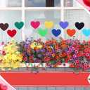 12 Pcs Valentine's Day Heart Stakes Rustic Heart Decorative Garden Yard Stakes Valentines Plant Yard Signs for Valentine's Day Indoor Outdoor Patio Plant Pot Pathway Lawn Decoration