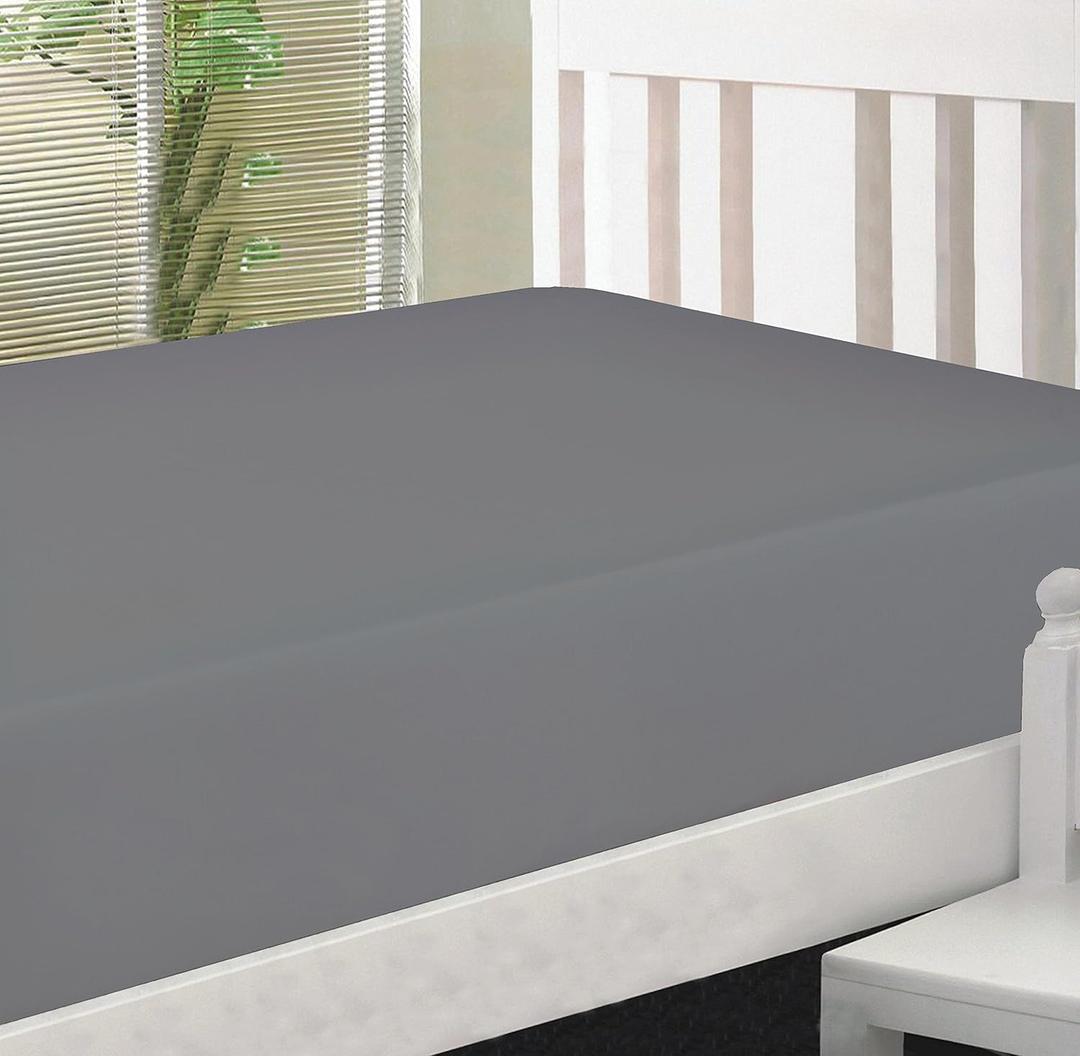 Twin XL 100% Microfiber Double Brushed Sheet Set - Extra-Soft & Wrinkle-Free - 15" Deep Pockets, 39" x 80" - Ideal for Dorms, Hospitals & Split King Beds - 1 PC (Twin XL, Gray)