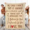 Valentines Gifts for Him Her - Soft Fleece Throw Blankets 60x80 in - Wedding Anniversary Birthday Gifts for Him Her Husband Wife Girlfriend Boyfriend, I Love You Blanket