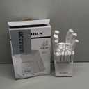 15-Piece White Kitchen Knife Set with Built-in Sharpening Stone, Ergonomic Triple Rivet Fixed Handles, Dishwasher Safe