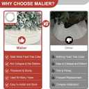 Malier Christmas Tree Collar, 30 Knit Xmas Tree Collar, Christmas Tree Collars for Artificial Trees, 11" Extra Tall Tree Stand Base Cover Ring Skirt for 6 ft 9 ft Tree (White, 11''H 30" W)