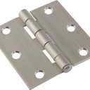 Hillman Hardware Essentials 853395 Residential Square Corner Door Hinges with Removable Pin Stainless Steel 3"