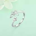 STARCHENIE Butterfly Initial Ring for Women 925 Sterling Silver Letter B Alphabet Adjustable Ring Size 7