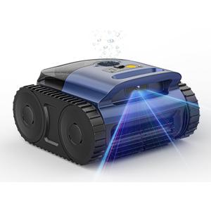 Pool Vacuum,Seauto SAT 25 Robotic Pool Cleaner,Pool Vaccum for Inground Pools,AI Sonar Smart Navigation,Max 180-Mins Battery Life (Dark Blue)