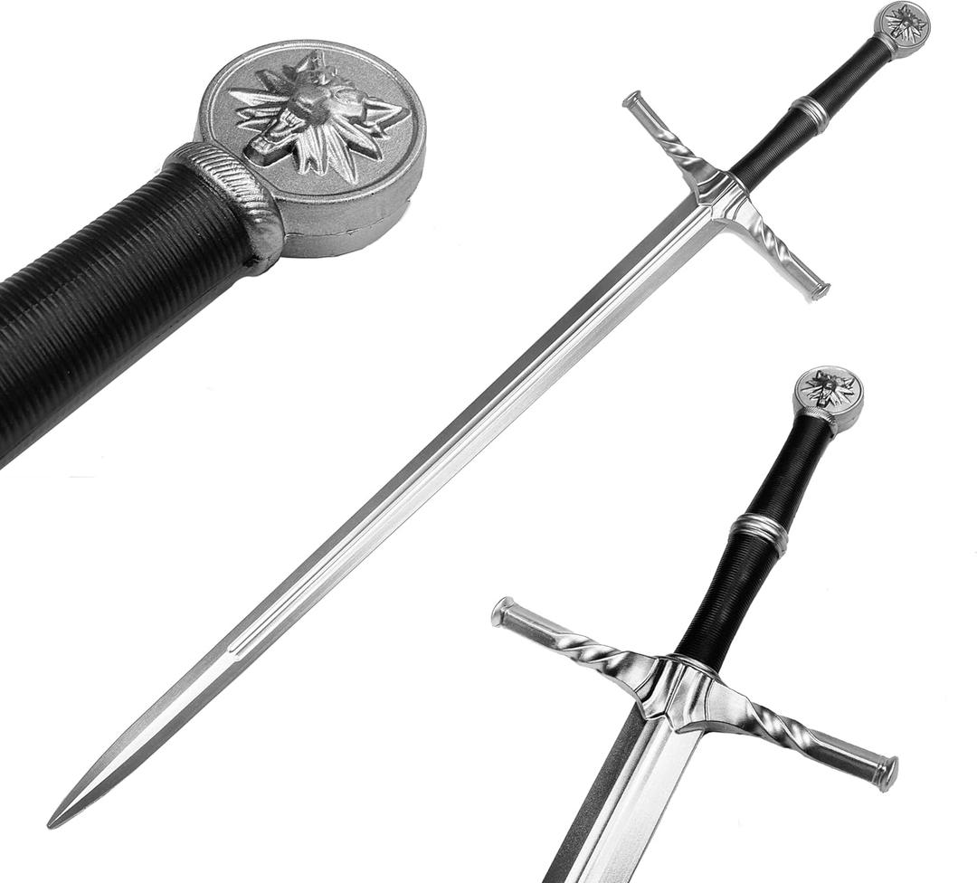 Full Size Medieval Foam Practice Sword Prop for Cosplay LARP Costume Halloween Wild Hunt