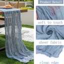 8 Pack Dusty Blue Cheesecloth Table Runner 20 x 120 inch Gauze Table Runners 10 FT Long,Semi Sheer Boho Cheese Cloth Fabric Table Runner Bulk for Wedding,Party,Baby Shower,Bridal Shower Decoration