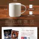 Famiware Coffee Mug Set for 6, Star 12 oz Catering Mugs Cup Set with Handle for Coffee, Tea, Cocoa, Milk - Ceramic Stoneware Drinkware Set, Matte White