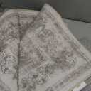 Area Rug 3x5 Washable Taupe Rug Vintage Boho Medallion Entryway Door Mat Entrance Distressed Retro Carpet Non Slip Low Pile Small Soft for Office Kitchen Bedroom Laundry Bathroom Hallway