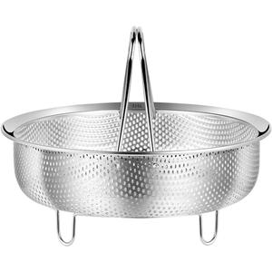 Food Grade Stainless Steel Steamer with Carrying Handle Three Legged Stand for Eggs Vegetables and Fruits, Multifunctional Home Steamer (9.45in)