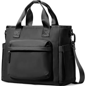 Black Lunch Box For Women Men Lunch Bag Women Insulated Lunch Bag Large Lunch Tote Bags For Work Reusable Cute Lunch Bags Waterproof Leakproof Cooler Bag Lunchbox For Adults With Shoulder Strap