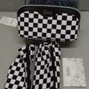 BOYATU Travel Makeup Bag Cosmetic Bags for Women: 3 Pcs Set Large Portable Make up Bag with Handle - Vegan Leather Toiletry Bags with Compartments - Makeup Organizer for Travel Essentials(A-1-Coffee)